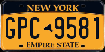 NY license plate GPC9581