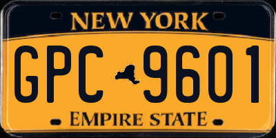 NY license plate GPC9601