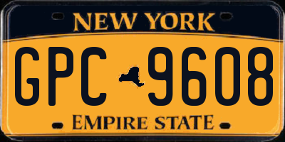 NY license plate GPC9608
