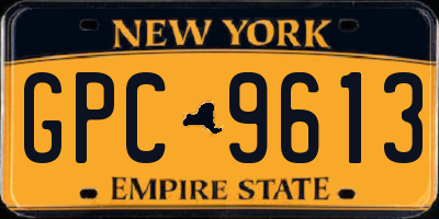 NY license plate GPC9613