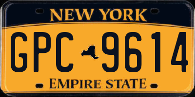 NY license plate GPC9614