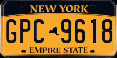 NY license plate GPC9618