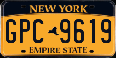 NY license plate GPC9619