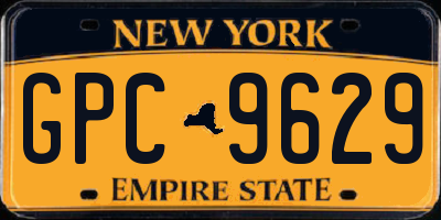 NY license plate GPC9629