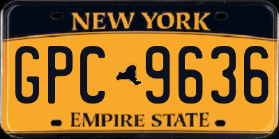NY license plate GPC9636
