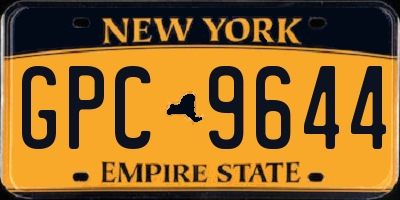 NY license plate GPC9644