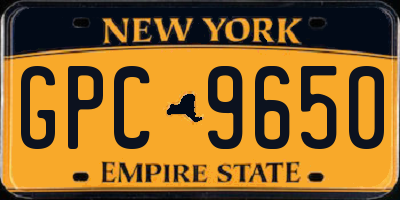 NY license plate GPC9650
