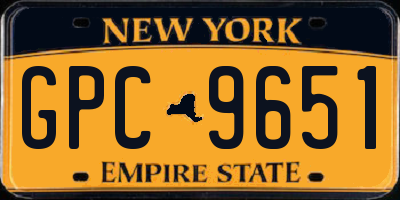 NY license plate GPC9651