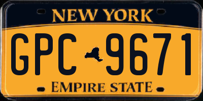 NY license plate GPC9671