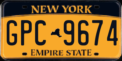 NY license plate GPC9674