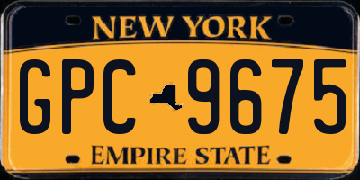 NY license plate GPC9675