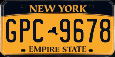NY license plate GPC9678