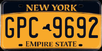 NY license plate GPC9692