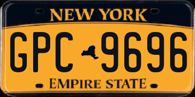NY license plate GPC9696