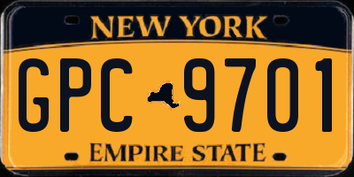 NY license plate GPC9701
