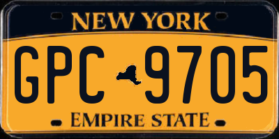 NY license plate GPC9705