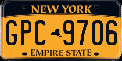 NY license plate GPC9706