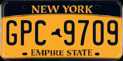 NY license plate GPC9709
