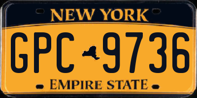 NY license plate GPC9736