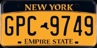 NY license plate GPC9749