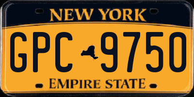 NY license plate GPC9750