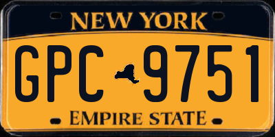 NY license plate GPC9751