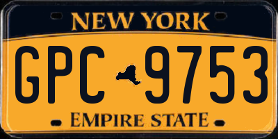NY license plate GPC9753