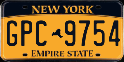 NY license plate GPC9754