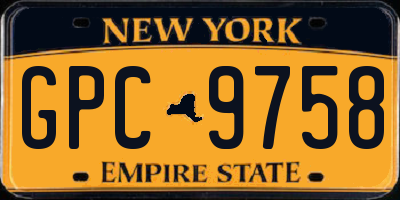 NY license plate GPC9758