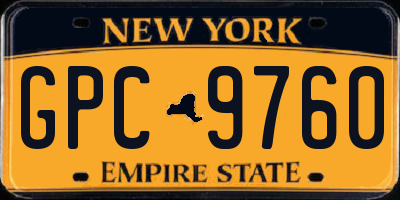 NY license plate GPC9760