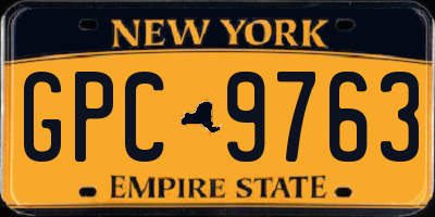 NY license plate GPC9763