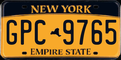 NY license plate GPC9765
