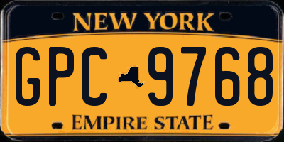 NY license plate GPC9768