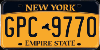 NY license plate GPC9770