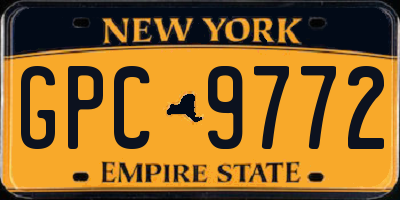 NY license plate GPC9772