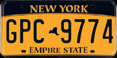 NY license plate GPC9774
