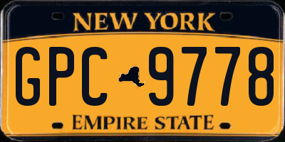 NY license plate GPC9778