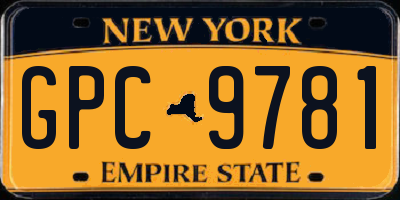 NY license plate GPC9781