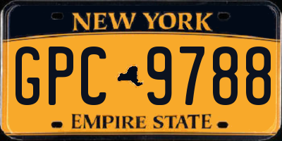 NY license plate GPC9788