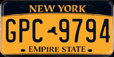 NY license plate GPC9794