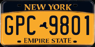 NY license plate GPC9801
