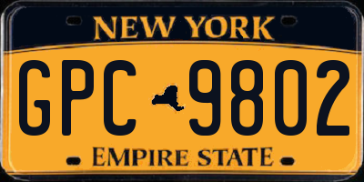 NY license plate GPC9802