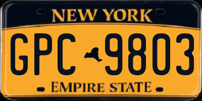 NY license plate GPC9803