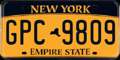NY license plate GPC9809