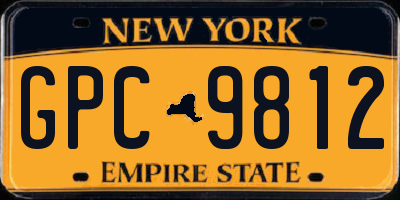NY license plate GPC9812