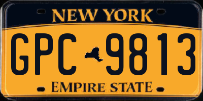 NY license plate GPC9813