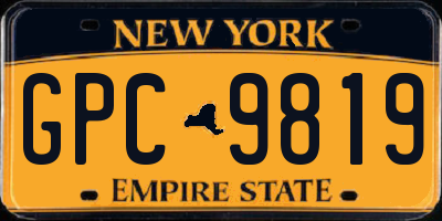 NY license plate GPC9819