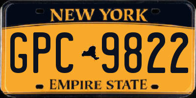 NY license plate GPC9822