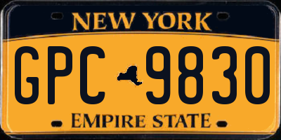 NY license plate GPC9830