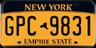 NY license plate GPC9831